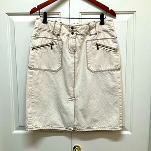 Calvin Klein denim khaki skirt, neutral beige, 8